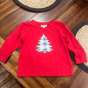Red Kids Shirt with Christmas Little Britches 3T Tree Design like new